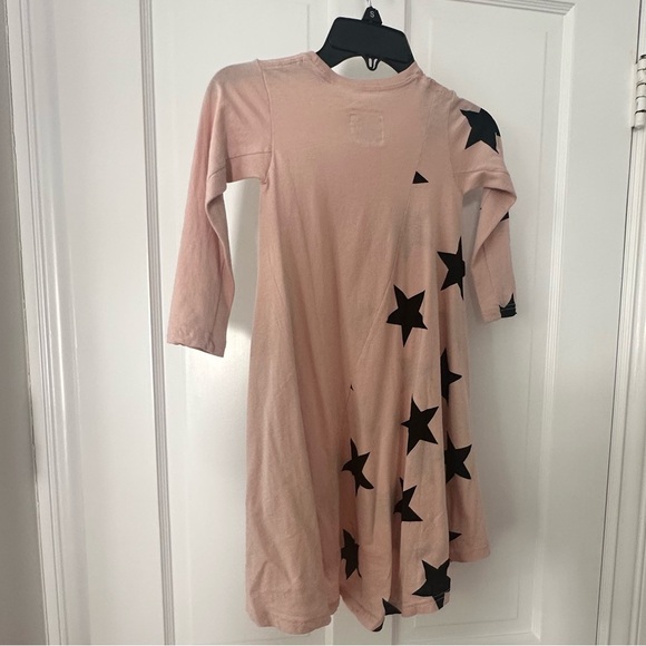 NEW! nununu 360 dress Pink Black Star Long Sleeve Thumbs Pockets A Line Swing - Picture 3 of 9